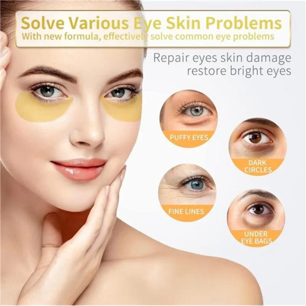 Under Eye Patches - 60 Pcs - 24K Gold Eye Mask- Puffy‎ Eyes & Dark Circles